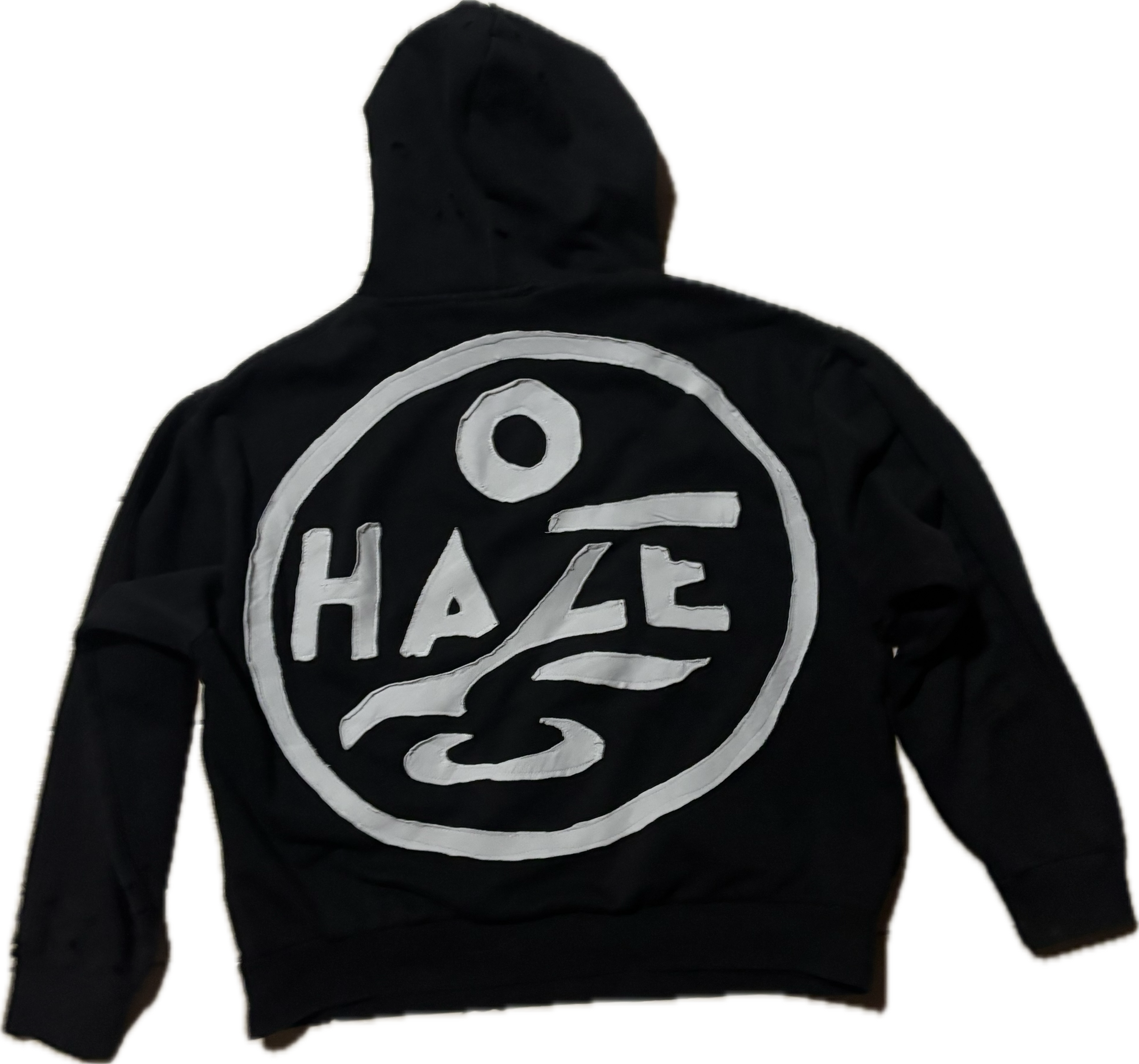 ÁTLAG FELETT X LESTY "HAZE" HOODIE - WHITE ON BLACK