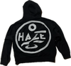 ÁTLAG FELETT X LESTY "HAZE" HOODIE - WHITE ON BLACK
